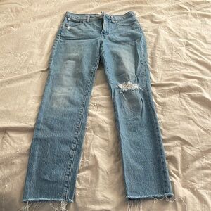 Madewell light wash straight/skinny jeans